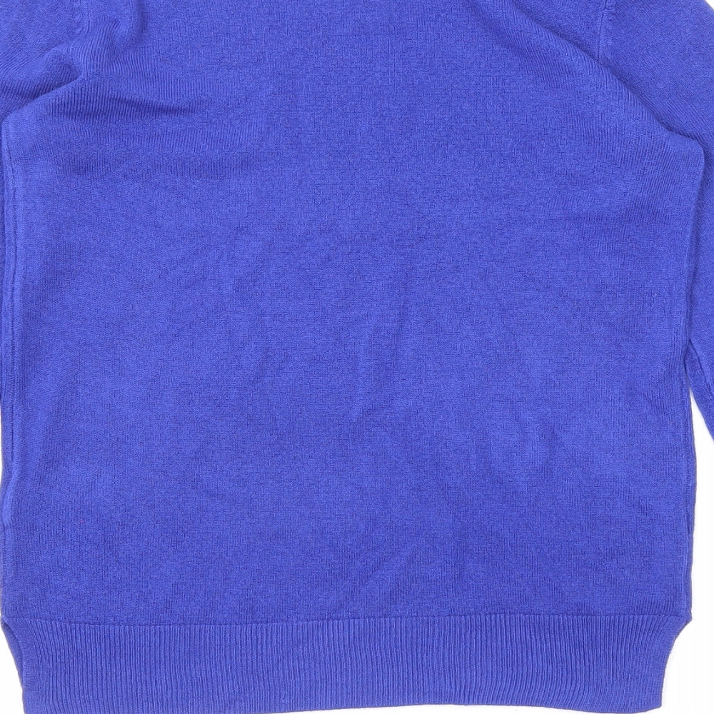 Marks and Spencer Womens Blue Round Neck Acrylic Pullover Jumper Size 8