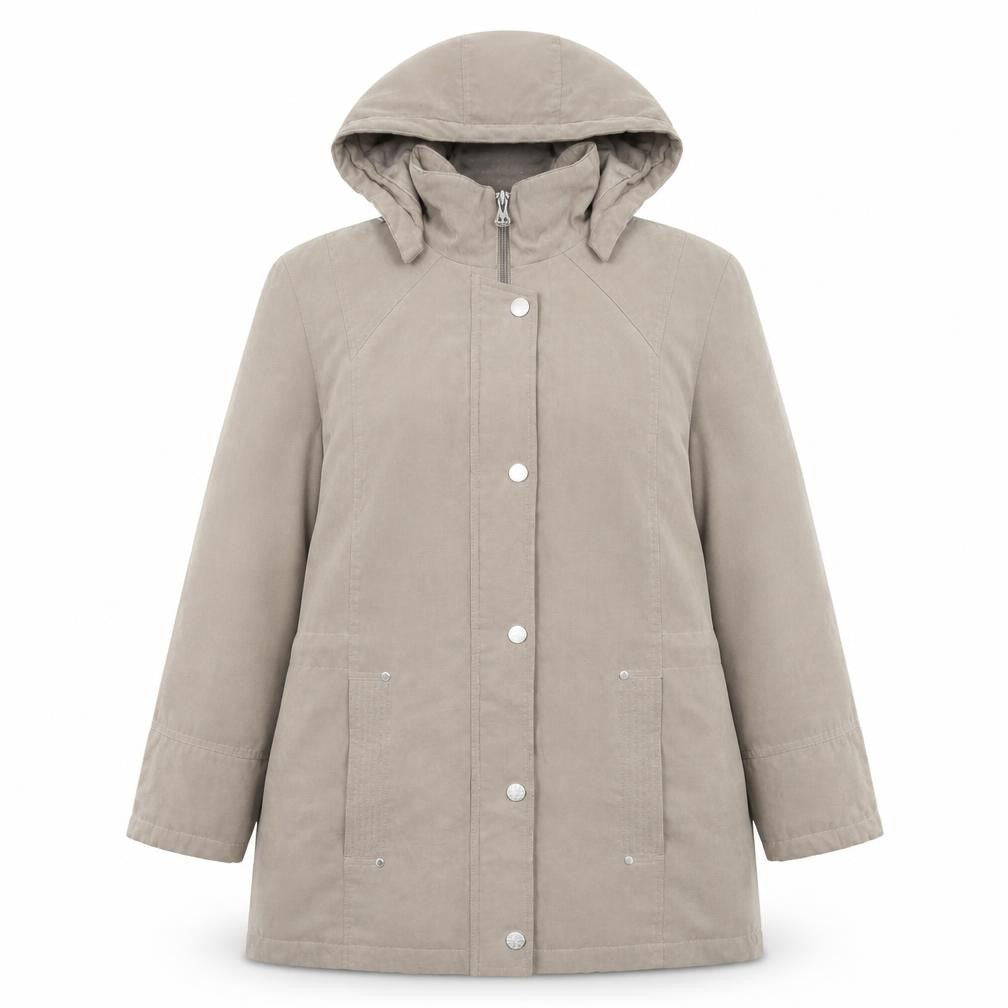 Bonmarché Womens Beige Parka Coat Size M Zip - Hooded