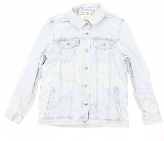NEXT Womens Blue Jacket Size 10 Button - Pockets