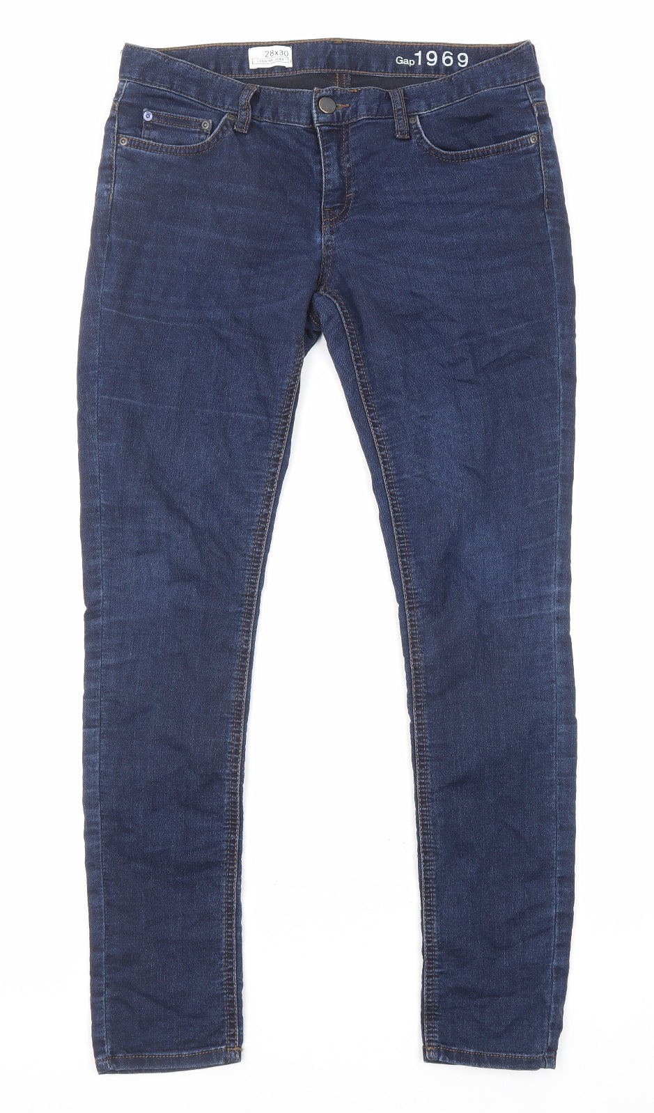 Gap Womens Blue Cotton Skinny Jeans Size 28 in L30 in Regular Zip