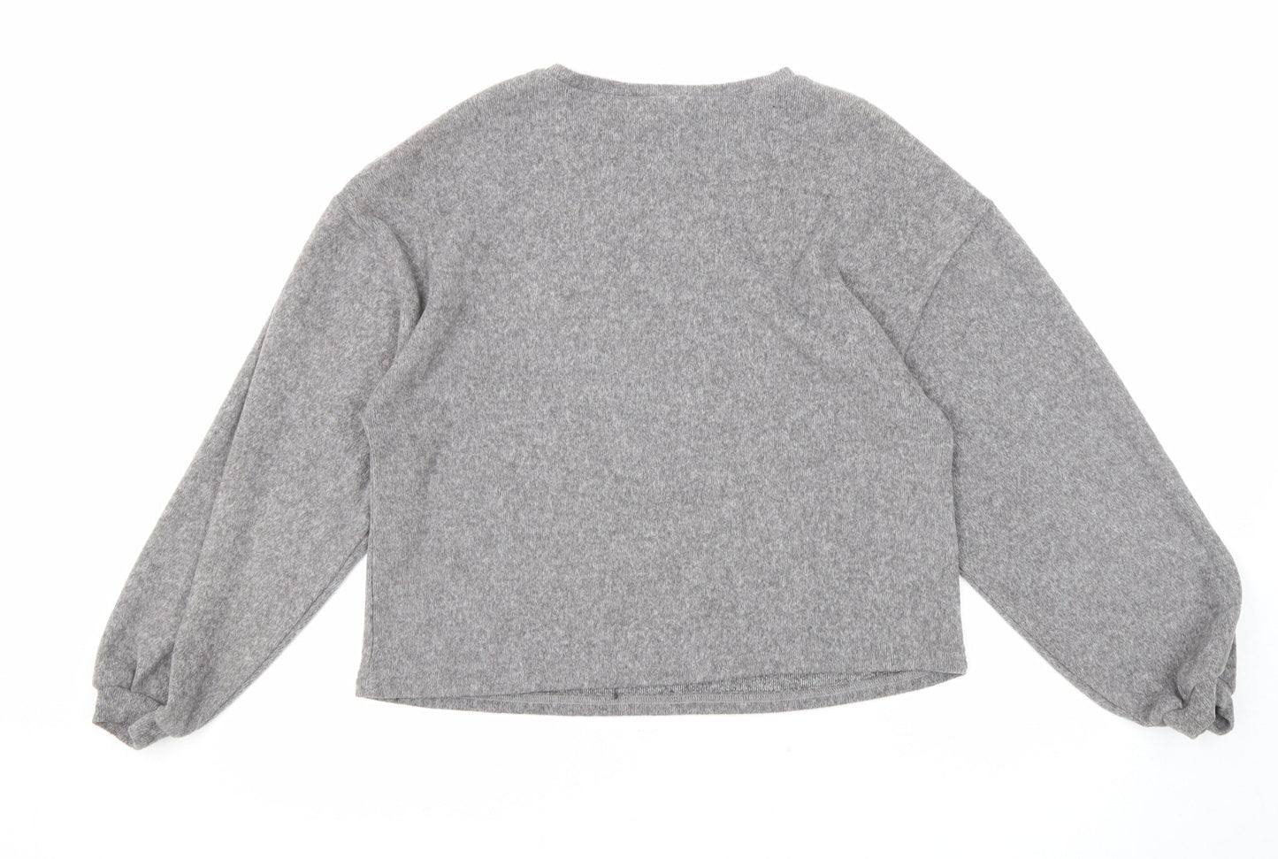 New Look Womens Grey Round Neck Polyester Pullover Jumper Size M