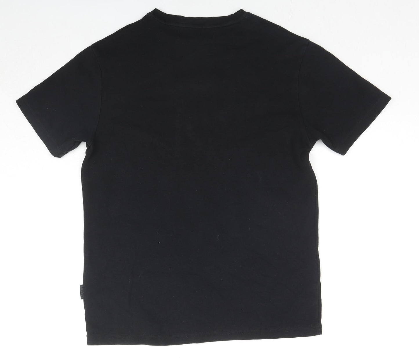 Status Womens Black Cotton Basic T-Shirt Size S Round Neck