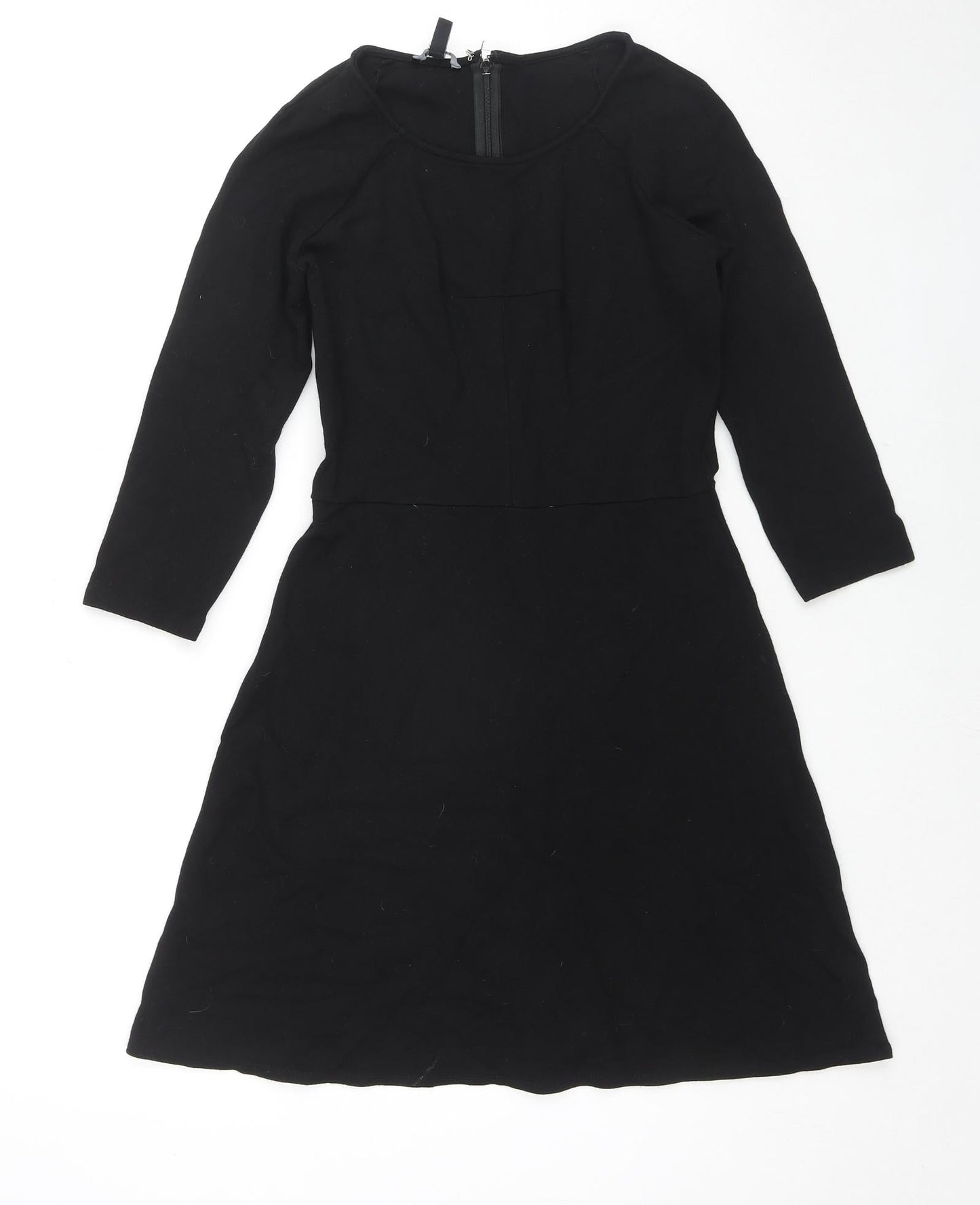 Baukjen Womens Black Viscose Shift Size 12 Round Neck Zip