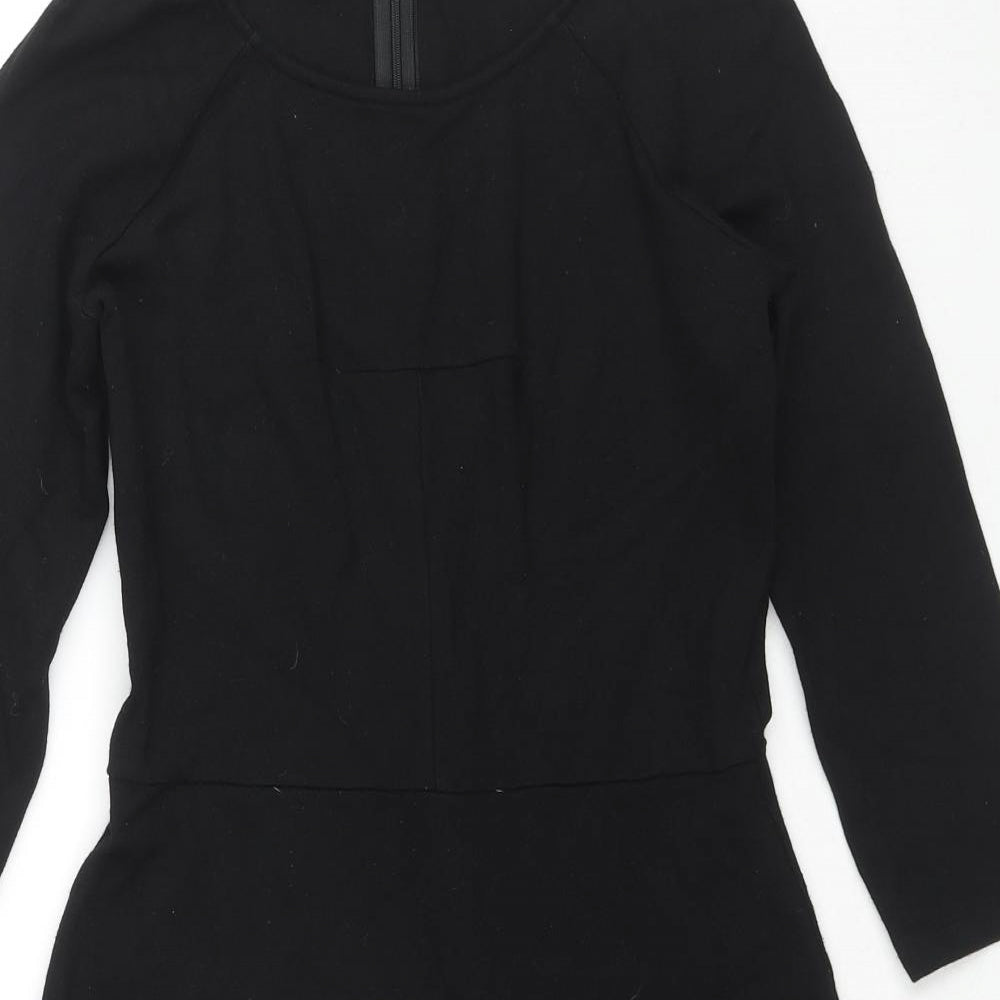 Baukjen Womens Black Viscose Shift Size 12 Round Neck Zip