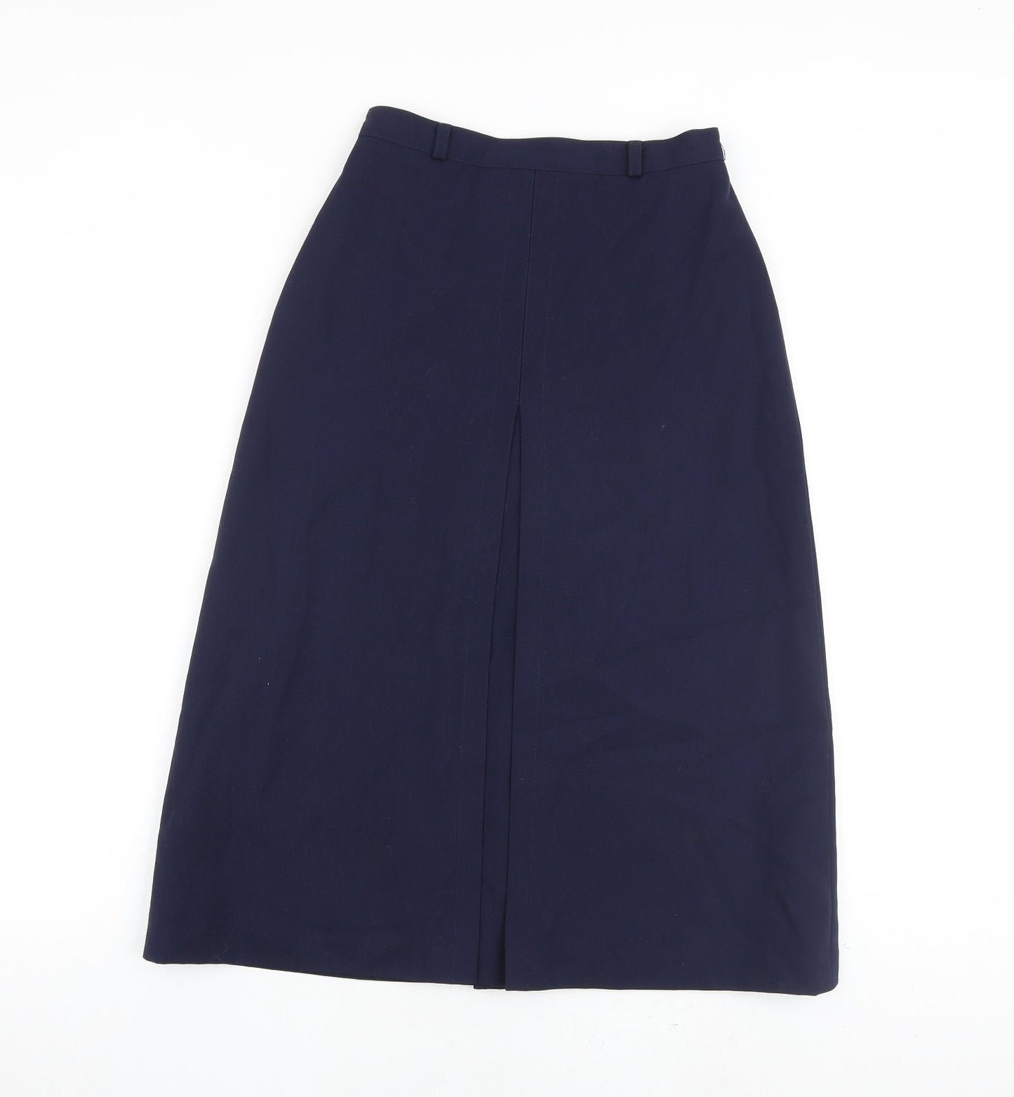 St Michael Womens Blue Polyester Flare Skirt Size 10 Zip