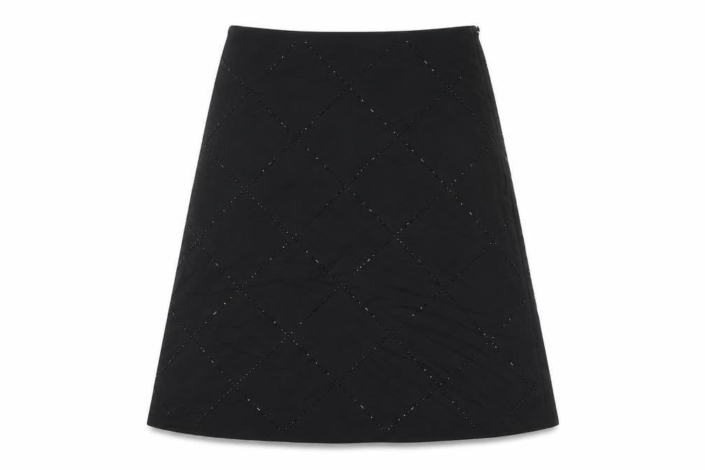 H&M Womens Black Polyester Flare Skirt Size 14 Zip