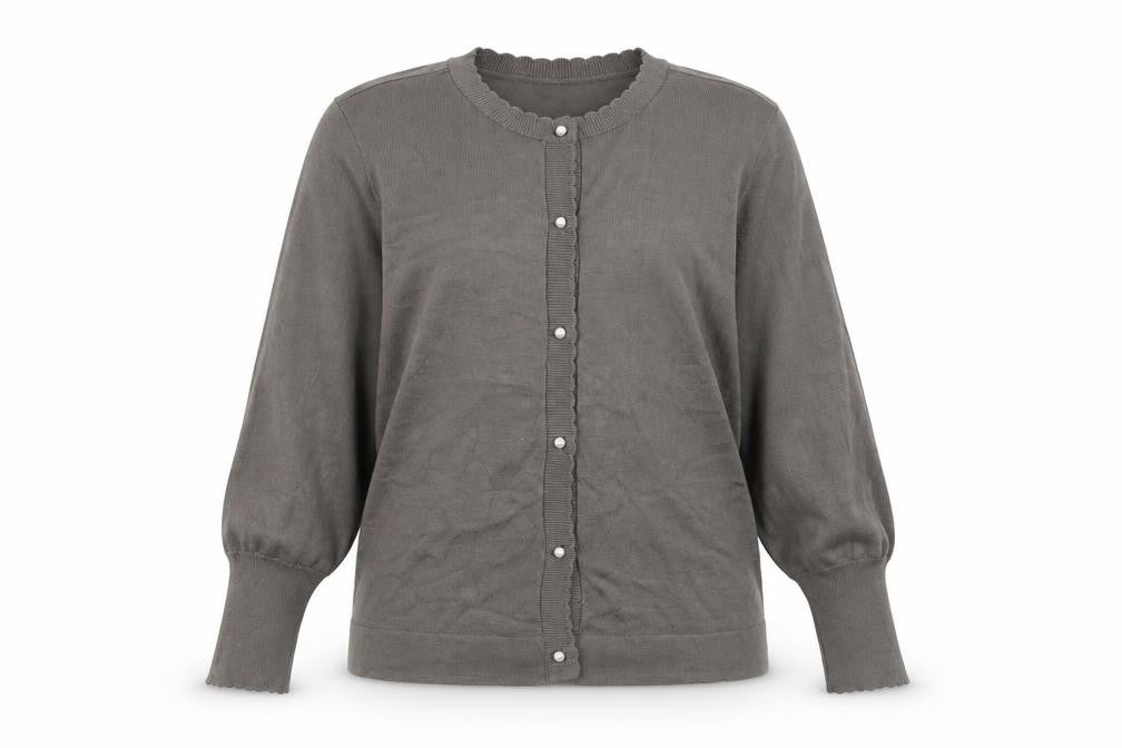 CULTURE Womens Grey Round Neck Viscose Cardigan Jumper Size M