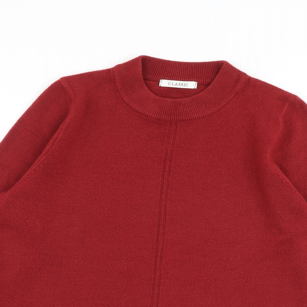 Marks and Spencer Womens Red Round Neck Acrylic Pullover Jumper Size 12