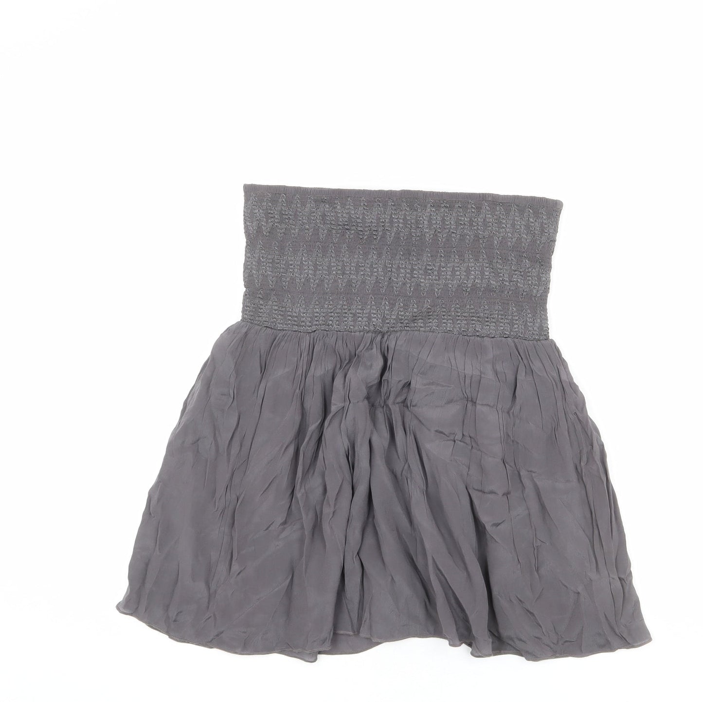 Mint Velvet Womens Grey Viscose Basic Blouse Size 12 Off the Shoulder - Shirred Bust