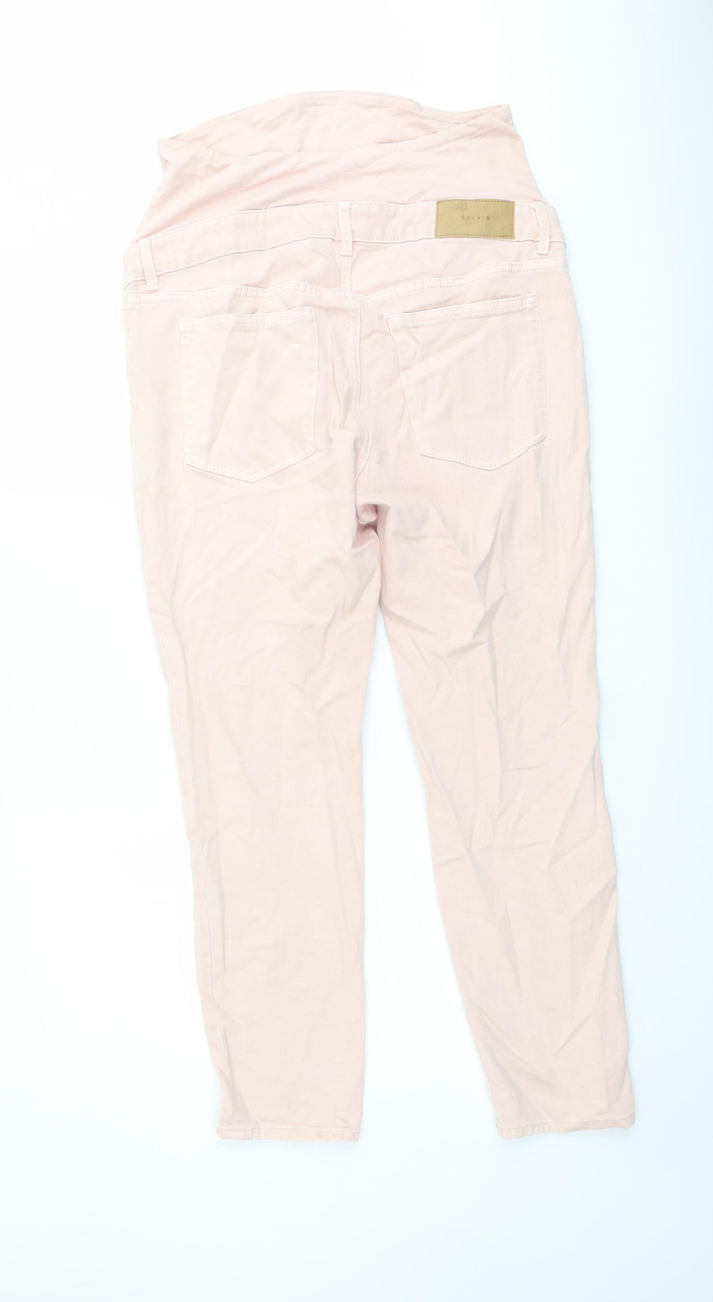 H&M Womens Pink Cotton Straight Jeans Size M L27 in Regular Button