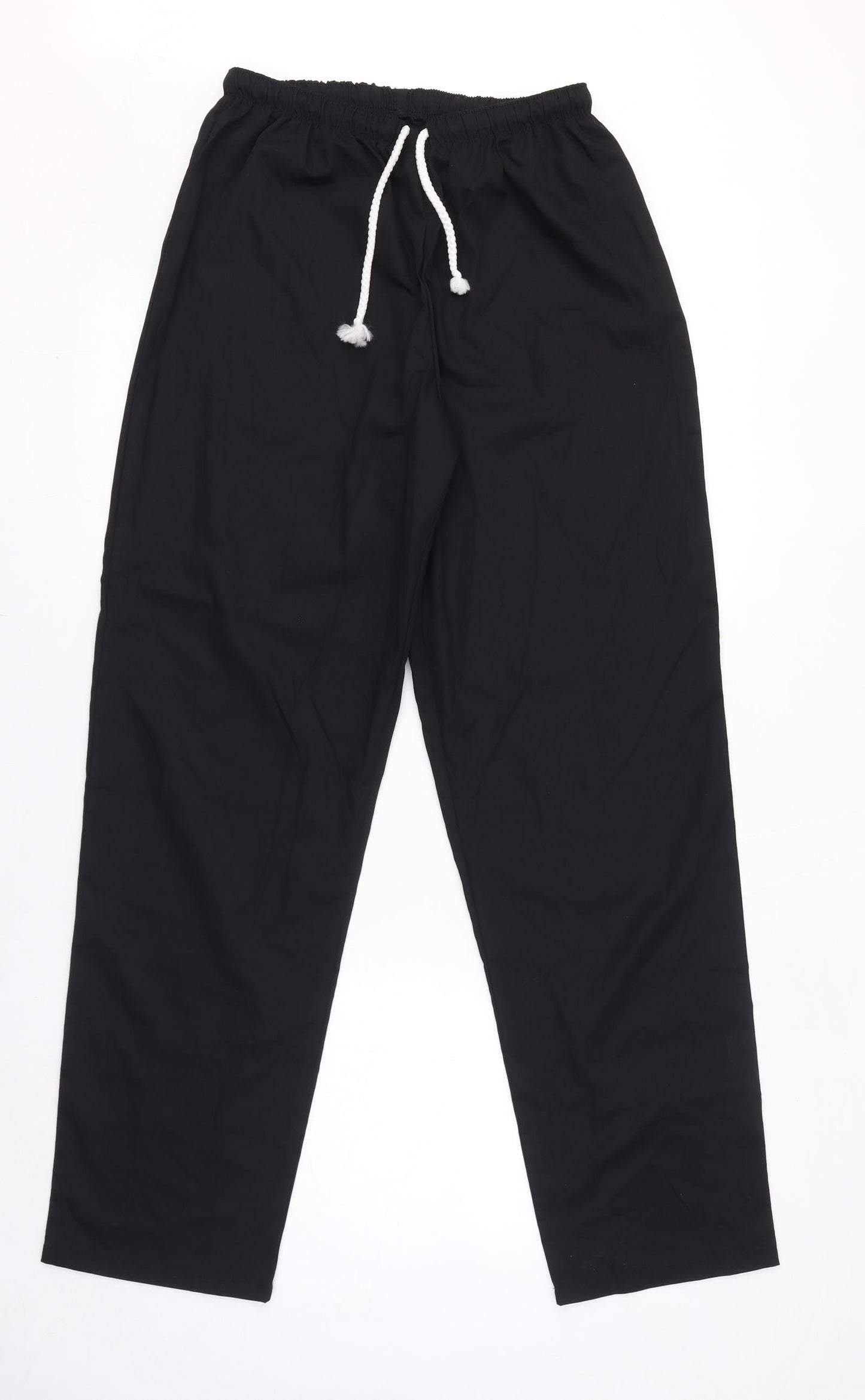 Alexandra Womens Black Polyester Jogger Trousers Size 6 L31 in Regular Drawstring - Adjustable Waist