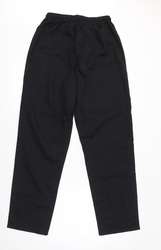 Alexandra Womens Black Polyester Jogger Trousers Size 6 L31 in Regular Drawstring - Adjustable Waist