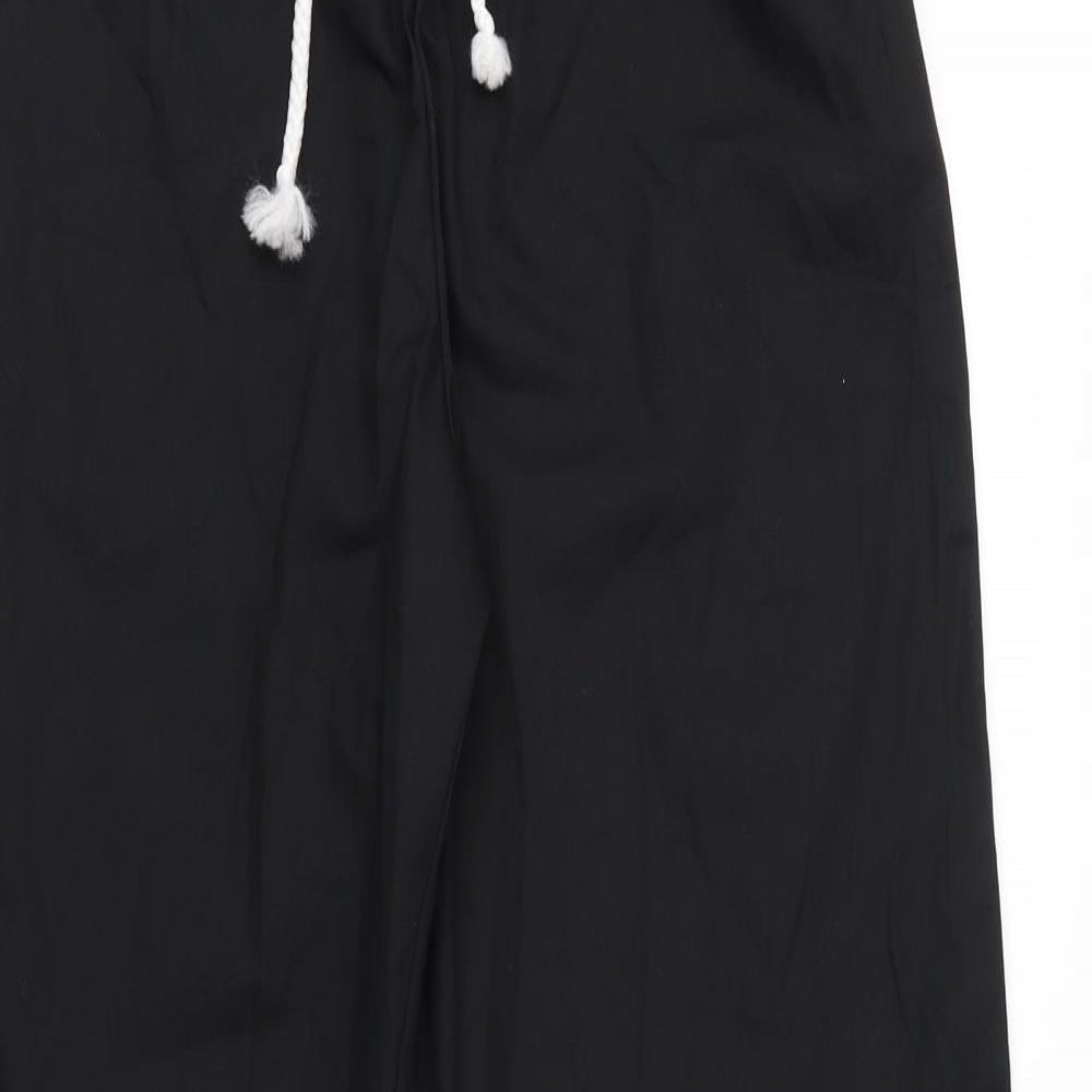 Alexandra Womens Black Polyester Jogger Trousers Size 6 L31 in Regular Drawstring - Adjustable Waist