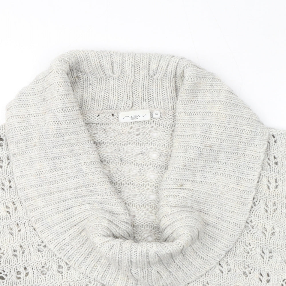 New Look Womens Ivory Roll Neck Acrylic Pullover Jumper Size 10