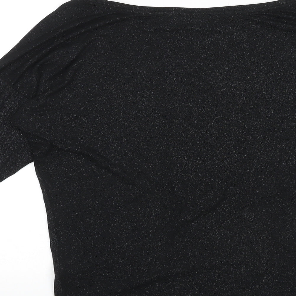 Polo Ralph Lauren Womens Black Viscose Basic T-Shirt Size S Round Neck