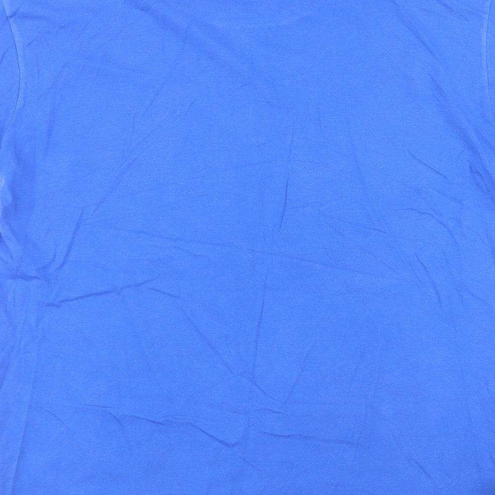 Gildan Mens Blue Cotton T-Shirt Size M Round Neck - Cali Dreaming