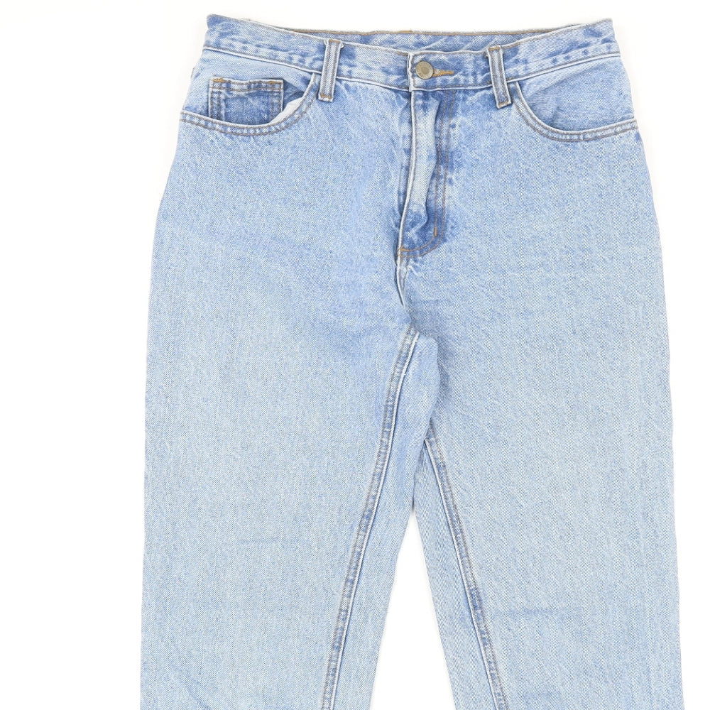 J.Galt Womens Blue Cotton Straight Jeans Size M L30 in Regular Zip