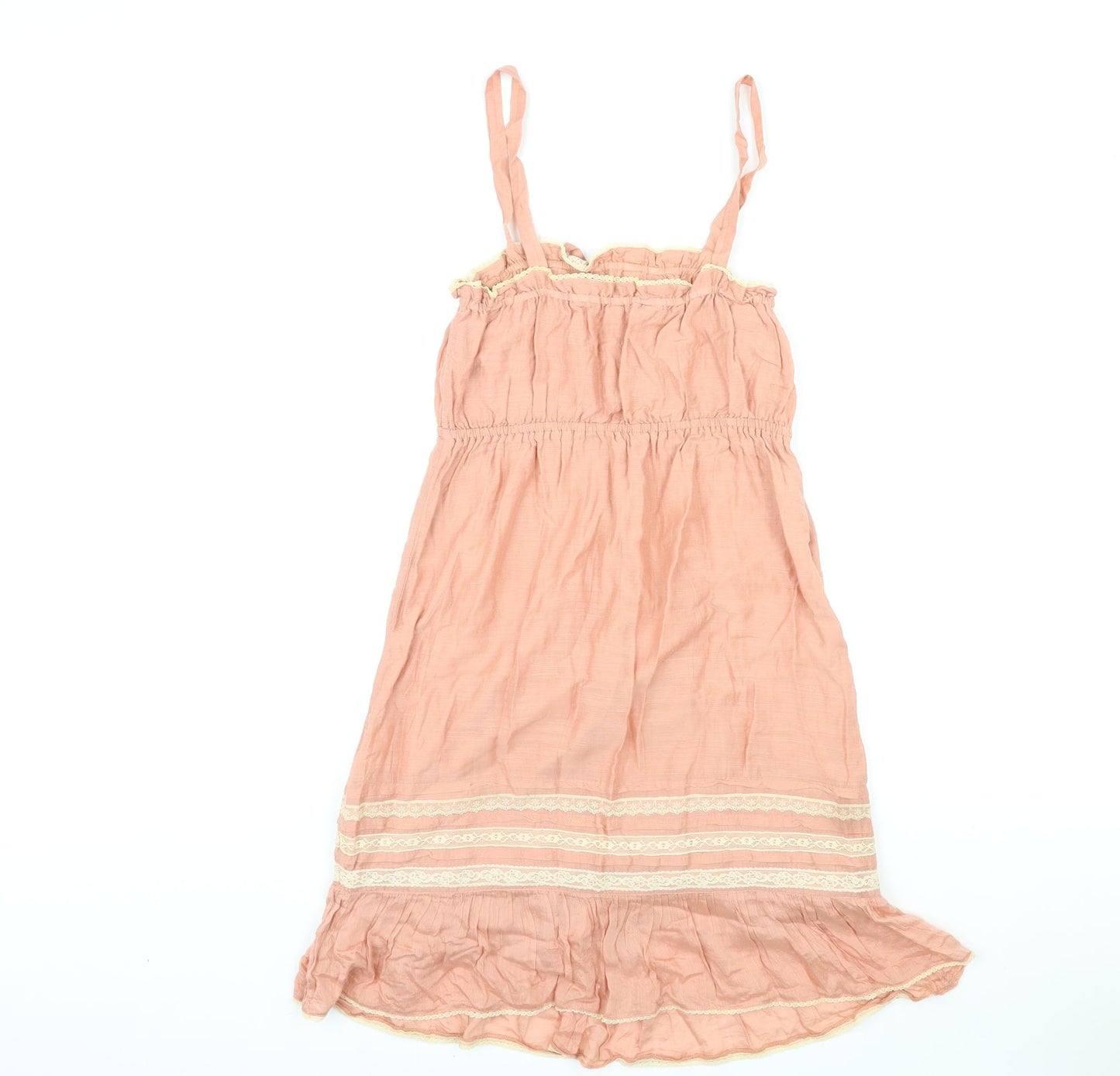 New Look Womens Pink Viscose Tank Dress Size 8 Round Neck Pullover