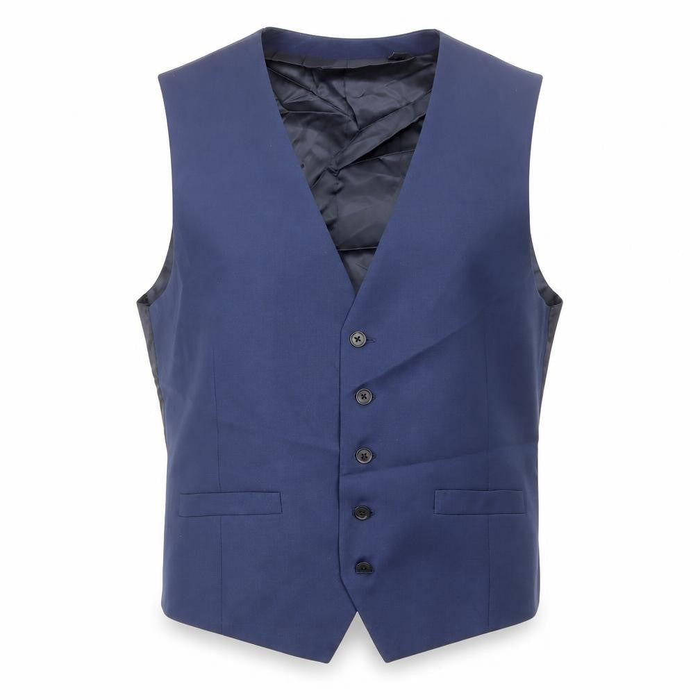 Marks and Spencer Mens Blue Wool Jacket Suit Waistcoat Size 44 Regular