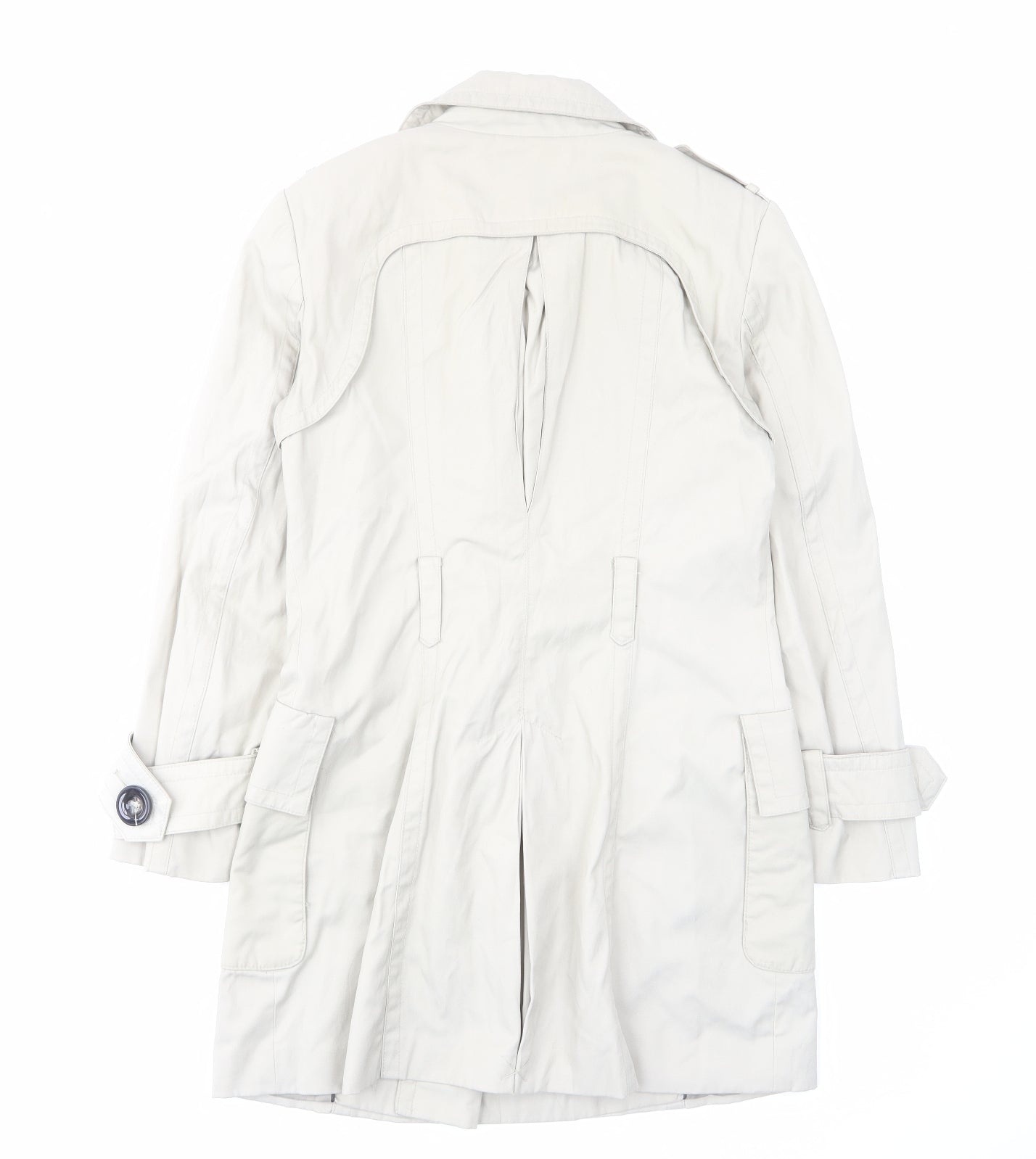 Zara Womens Beige Military Jacket Jacket Size S Button - Pockets
