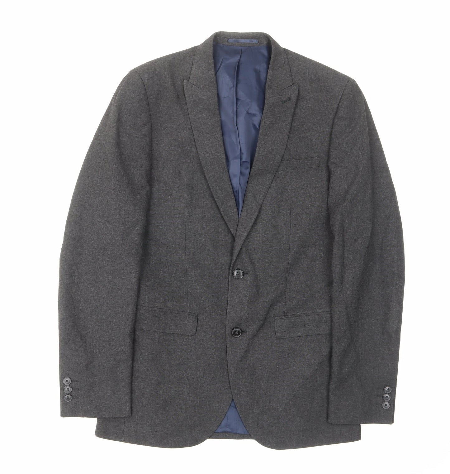 NEXT Mens Grey Wool Jacket Suit Jacket Size 38 Regular - Inside pockets