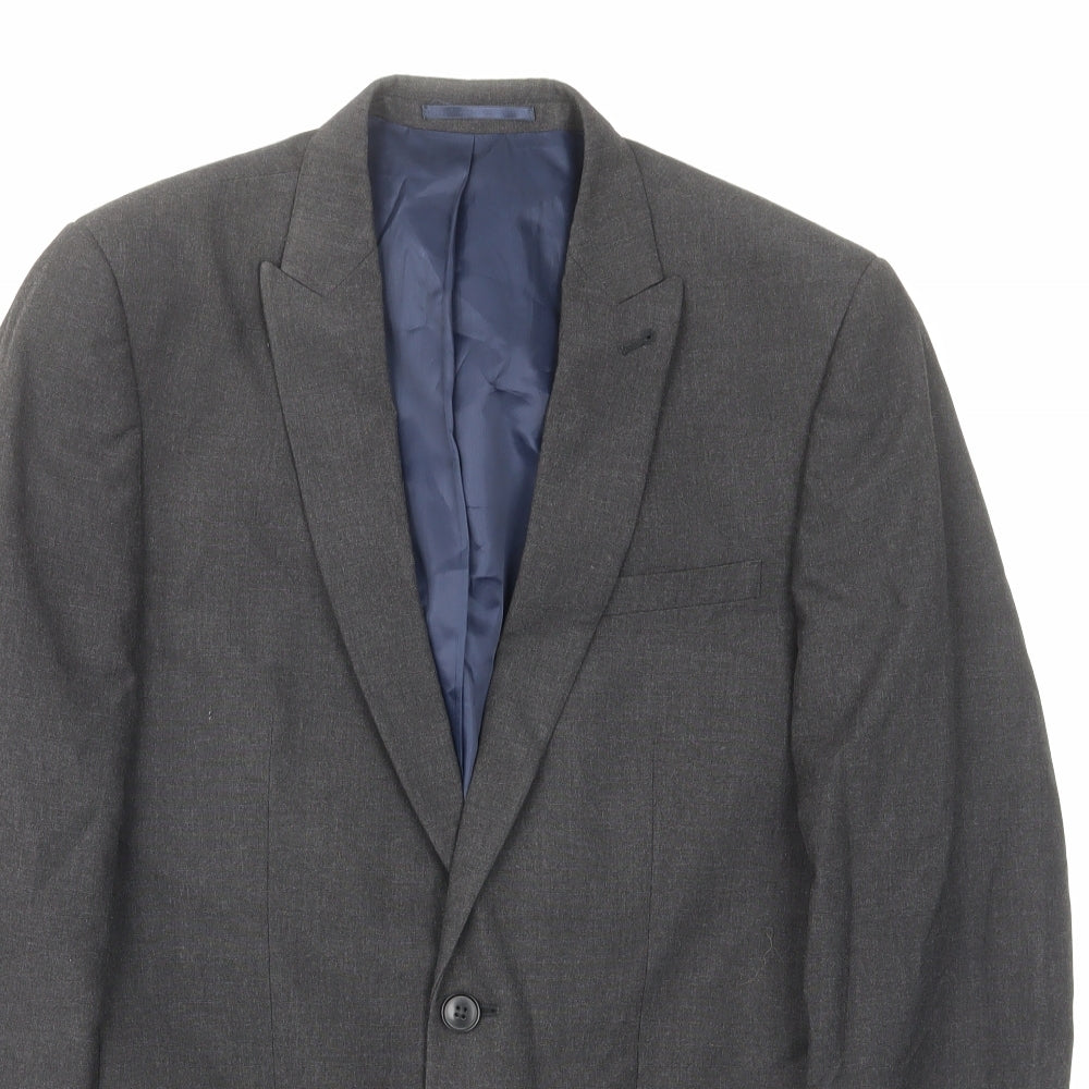 NEXT Mens Grey Wool Jacket Suit Jacket Size 38 Regular - Inside pockets