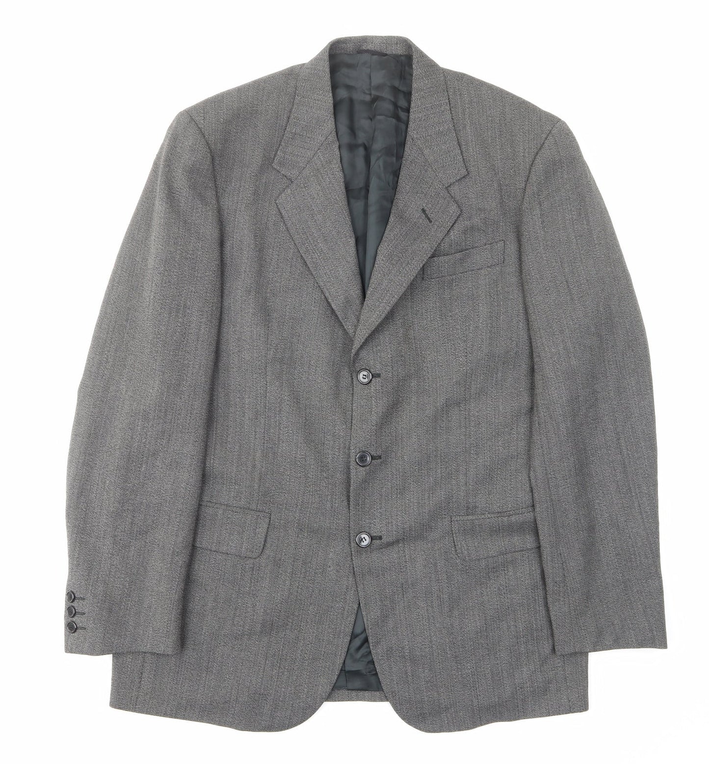 Ciro Citterio Mens Grey Wool Jacket Suit Jacket Size 42 Regular - Pockets