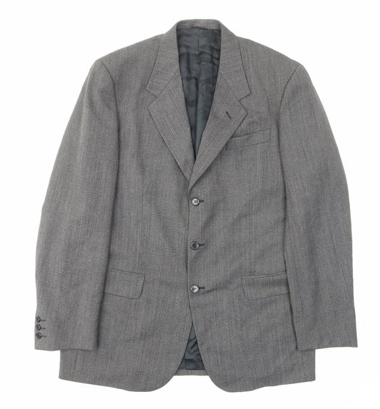 Ciro Citterio Mens Grey Wool Jacket Suit Jacket Size 42 Regular - Pockets