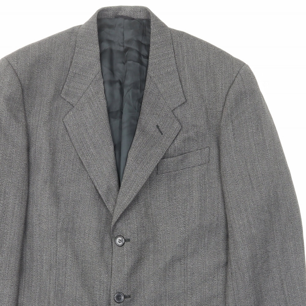 Ciro Citterio Mens Grey Wool Jacket Suit Jacket Size 42 Regular - Pockets