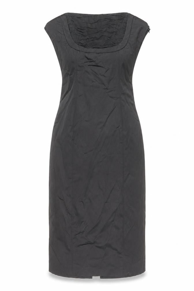 Coast Womens Black Acetate Pencil Dress Size 10 Off the Shoulder Zip - Pleated