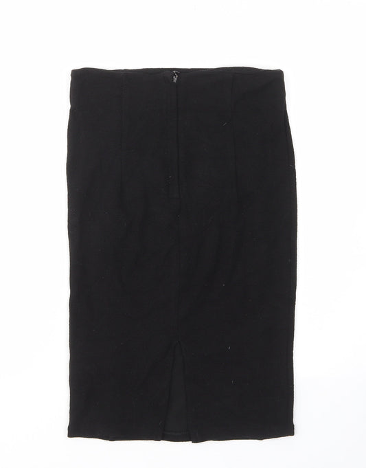 Zara Womens Black Viscose A-Line Skirt Size S - Elastic waist