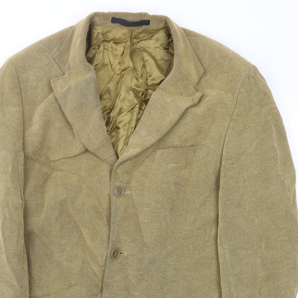 Marks and Spencer Mens Brown Cotton Jacket Suit Jacket Size 40 Regular - Inside pockets