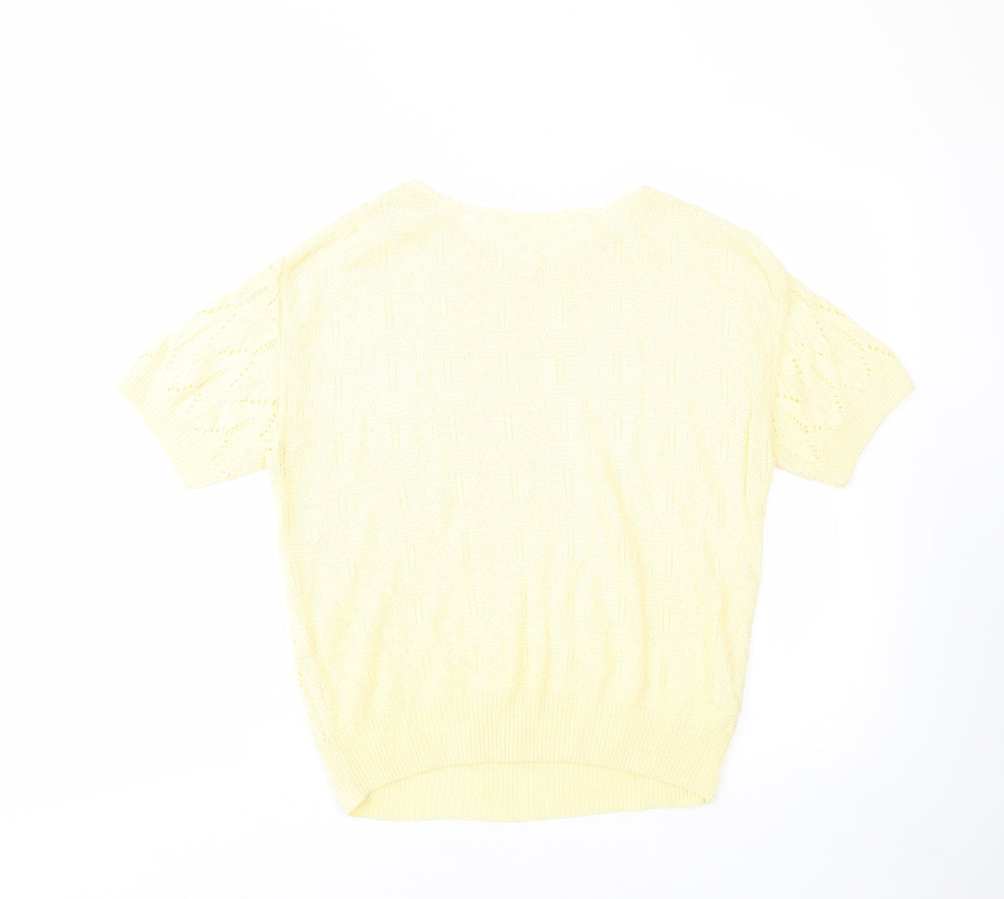 St Michael Womens Yellow Crew Neck Acrylic Pullover Jumper Size 12