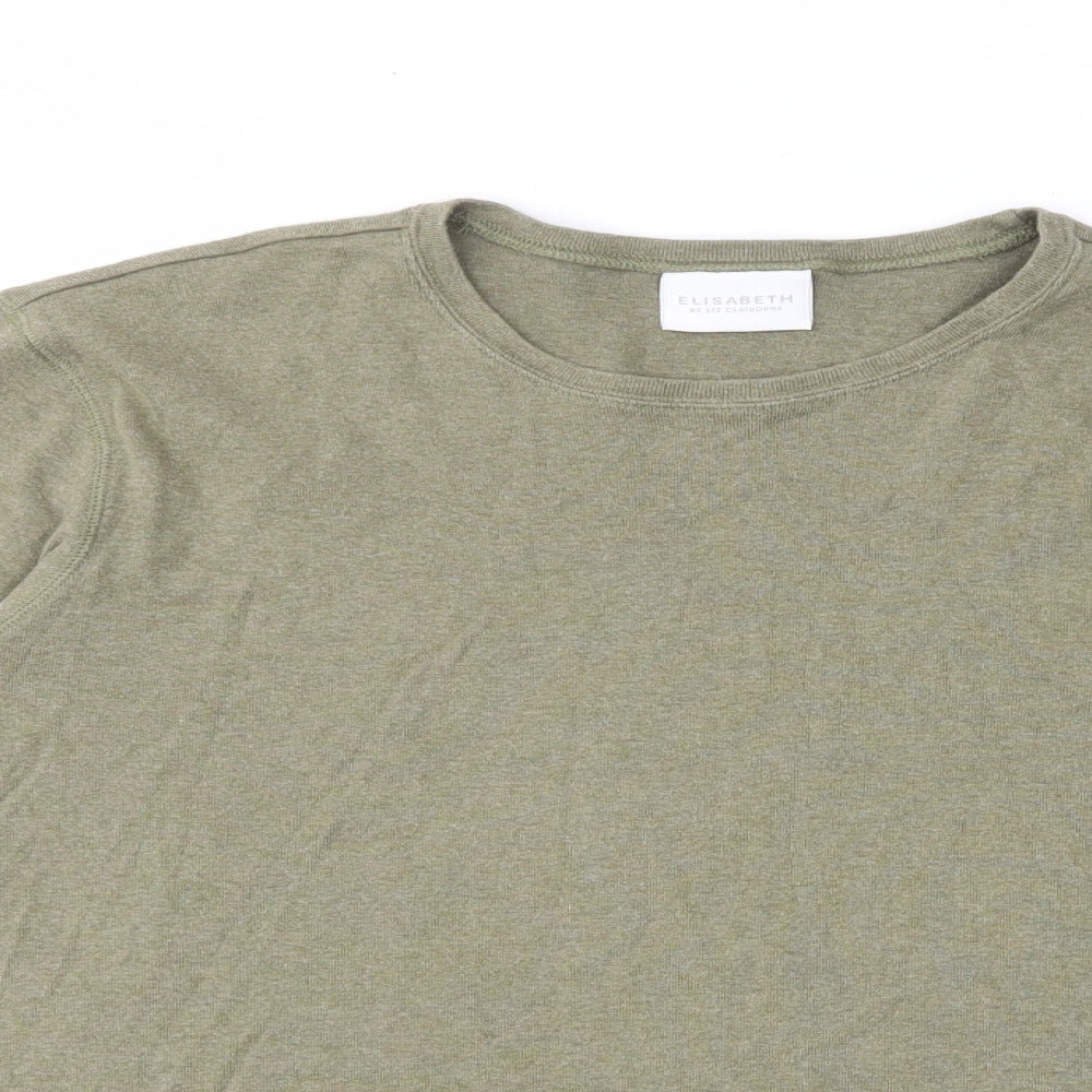 Liz Claiborne Womens Green Cotton Pullover Sweatshirt Size L Pullover