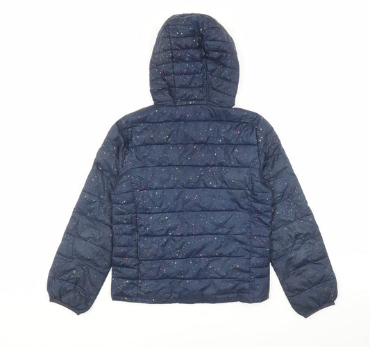 Gap Girls Blue Geometric Bomber Jacket Coat Size 2XL Zip
