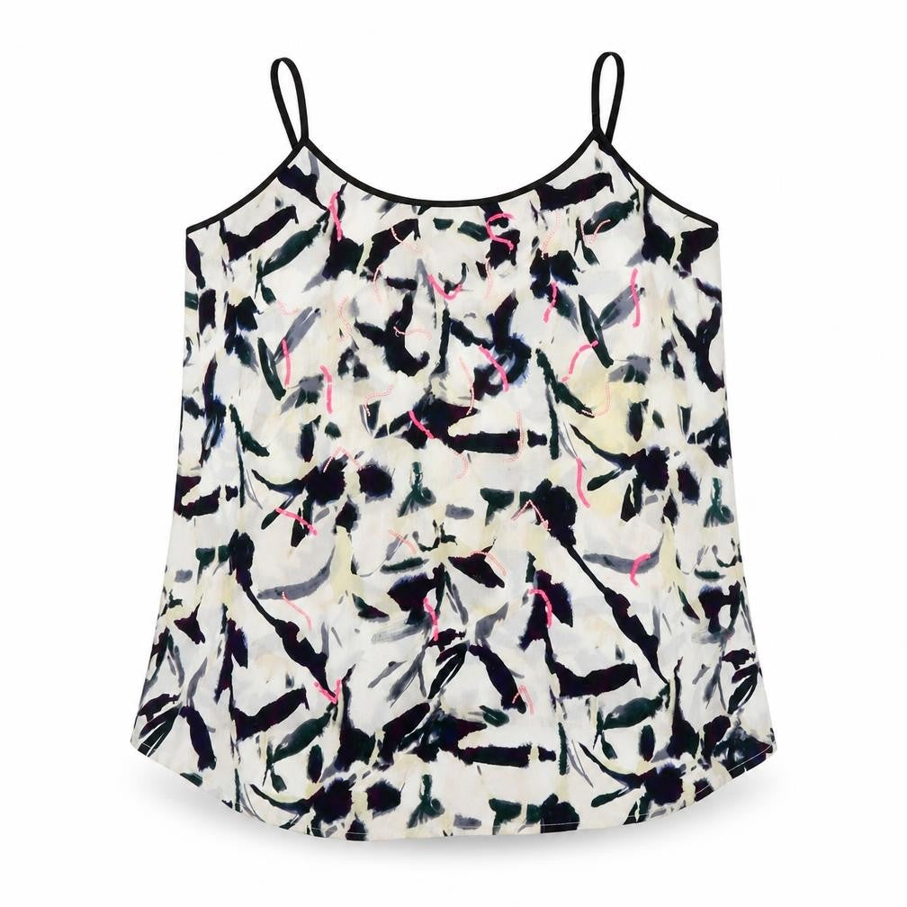 Wallis Womens Multicoloured Geometric Polyester Camisole Blouse Size 10 Round Neck - Sequins