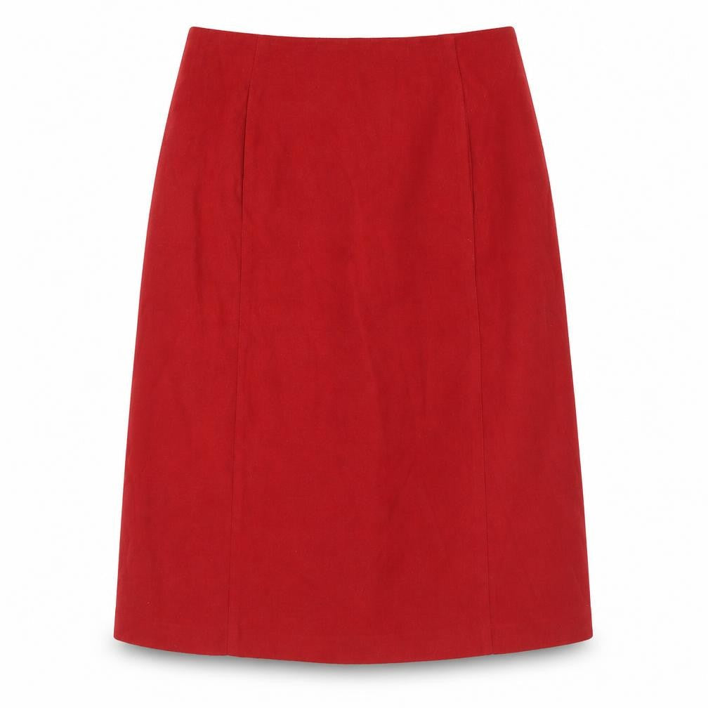 AMARANTO Womens Red Polyester A-Line Skirt Size 14 Zip - Pockets