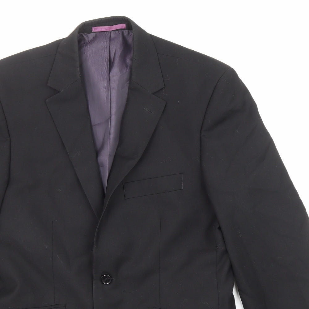 Burton Mens Black Polyester Jacket Suit Jacket Size 38 Regular
