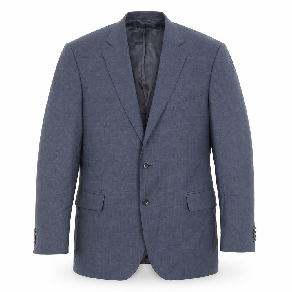 Marks and Spencer Mens Blue Plaid Wool Jacket Suit Jacket Size 44 Regular