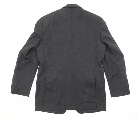 Greenwoods Mens Grey Wool Jacket Suit Jacket Size 38 Regular