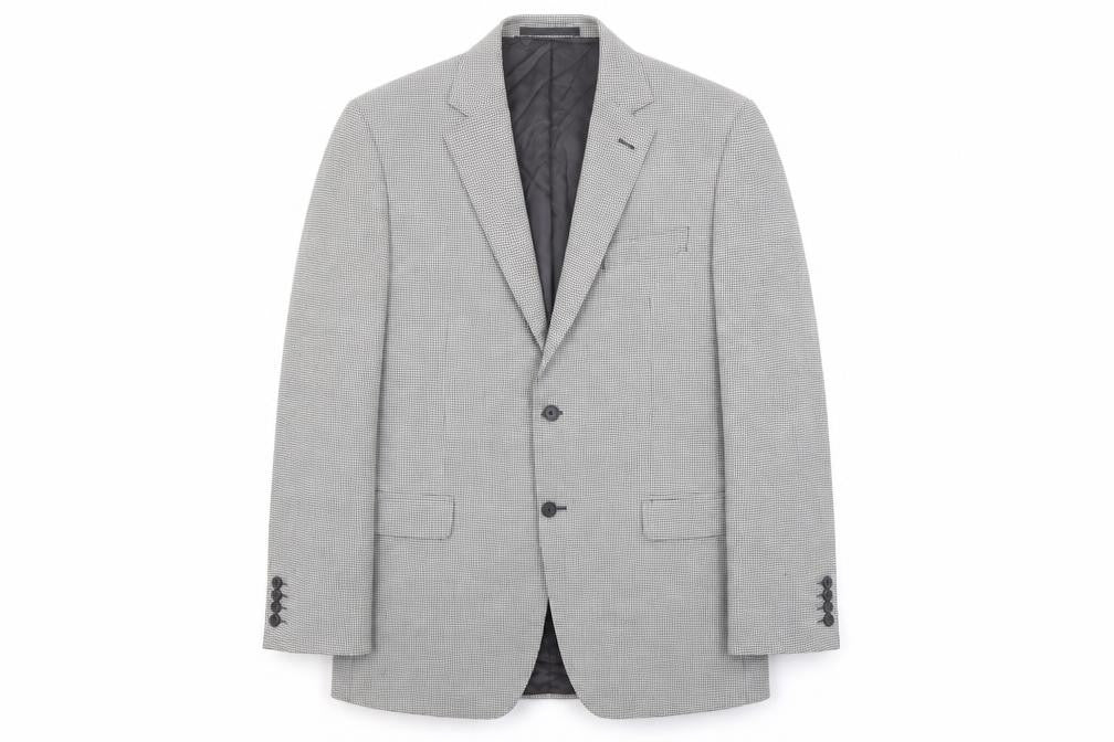 Marks and Spencer Mens Black Geometric Wool Jacket Suit Jacket Size 42 Regular