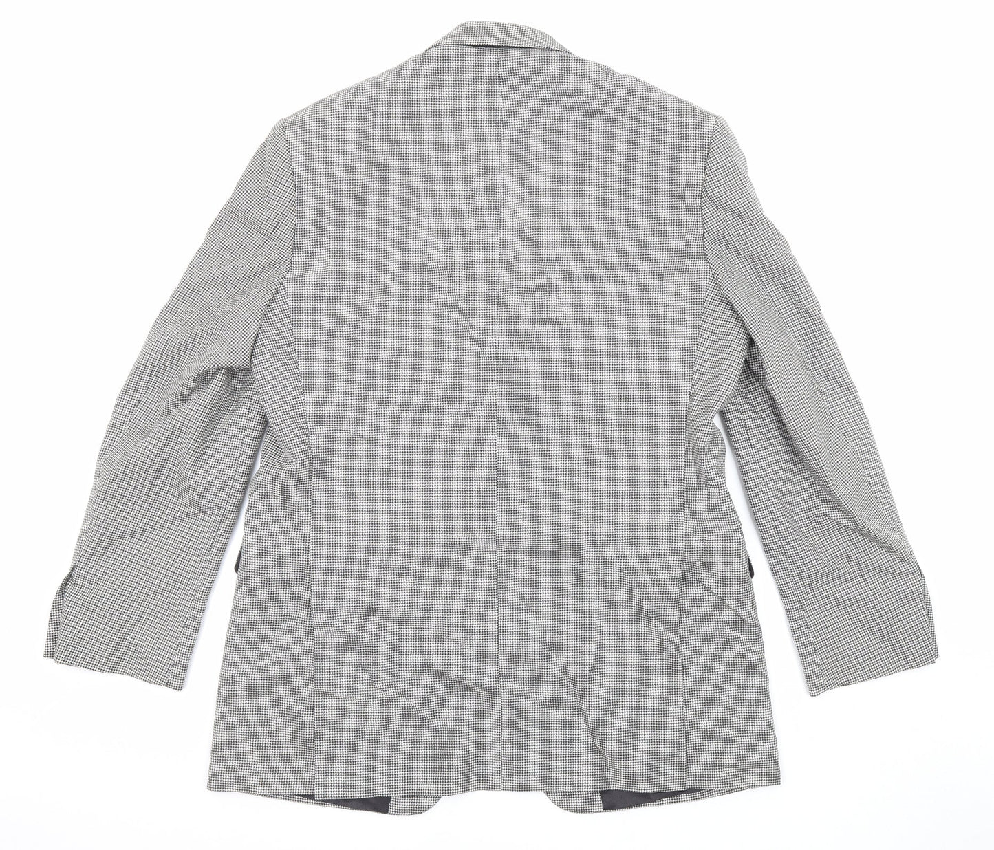 Marks and Spencer Mens Black Geometric Wool Jacket Suit Jacket Size 42 Regular