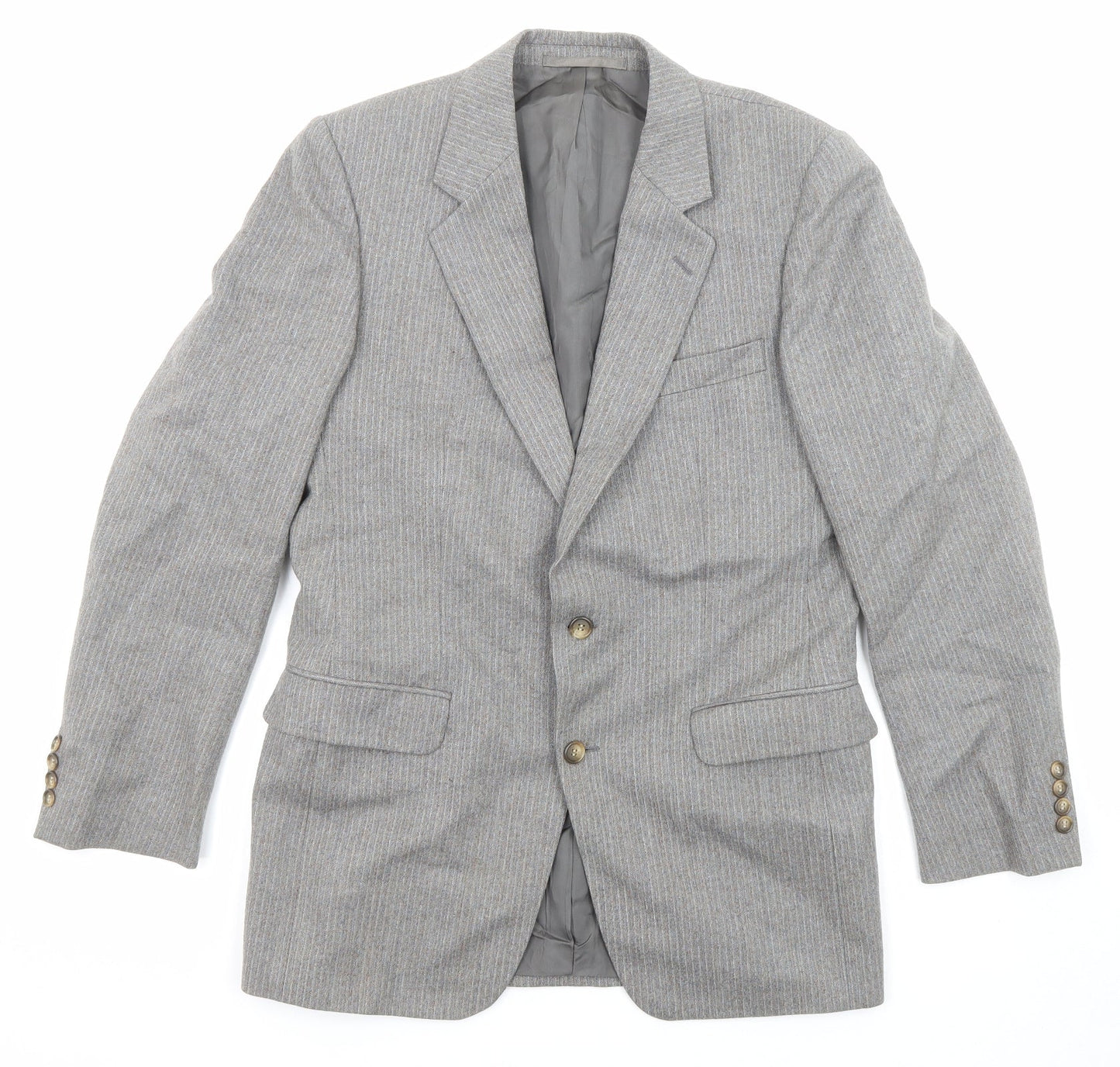 Skopes Mens Grey Striped Viscose Jacket Suit Jacket Size 38 Regular
