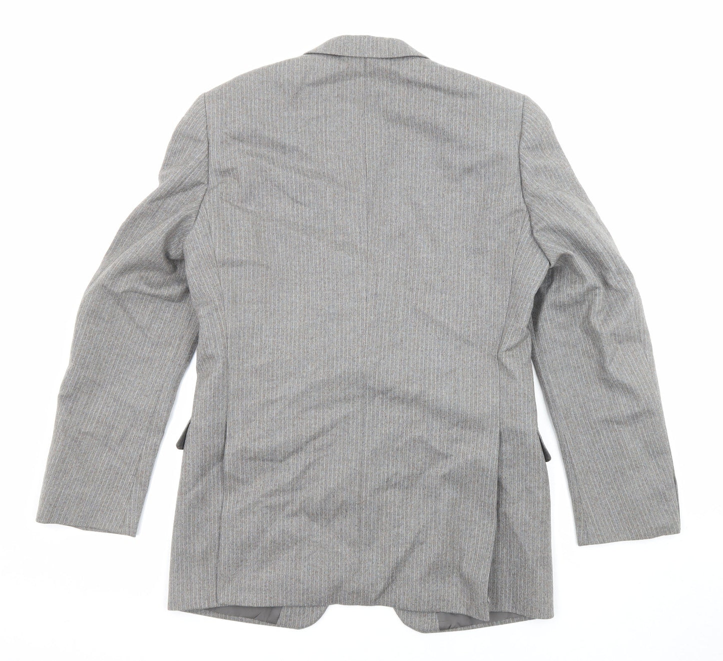 Skopes Mens Grey Striped Viscose Jacket Suit Jacket Size 38 Regular