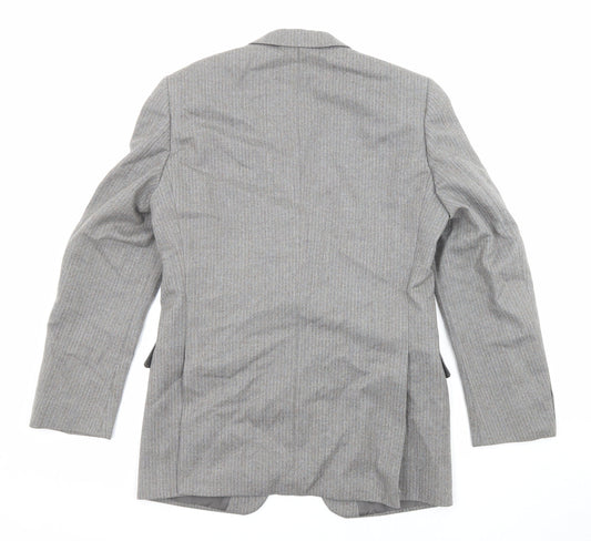 Skopes Mens Grey Striped Viscose Jacket Suit Jacket Size 38 Regular