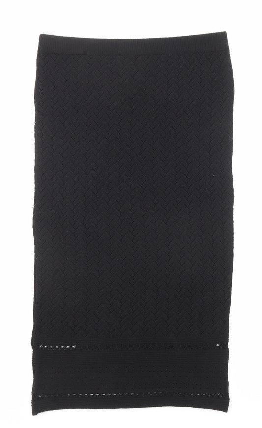 Lipsy Womens Black Acrylic Straight & Pencil Skirt Size 8