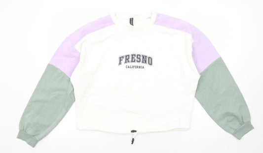 Divided by H&M Womens Multicoloured Colourblock Cotton Pullover Sweatshirt Size S Pullover - Fresno California
