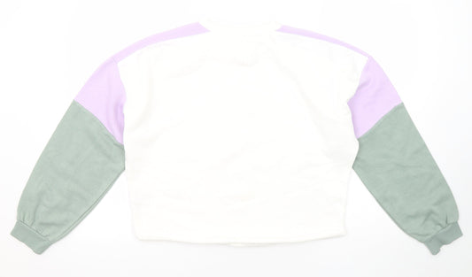 Divided by H&M Womens Multicoloured Colourblock Cotton Pullover Sweatshirt Size S Pullover - Fresno California