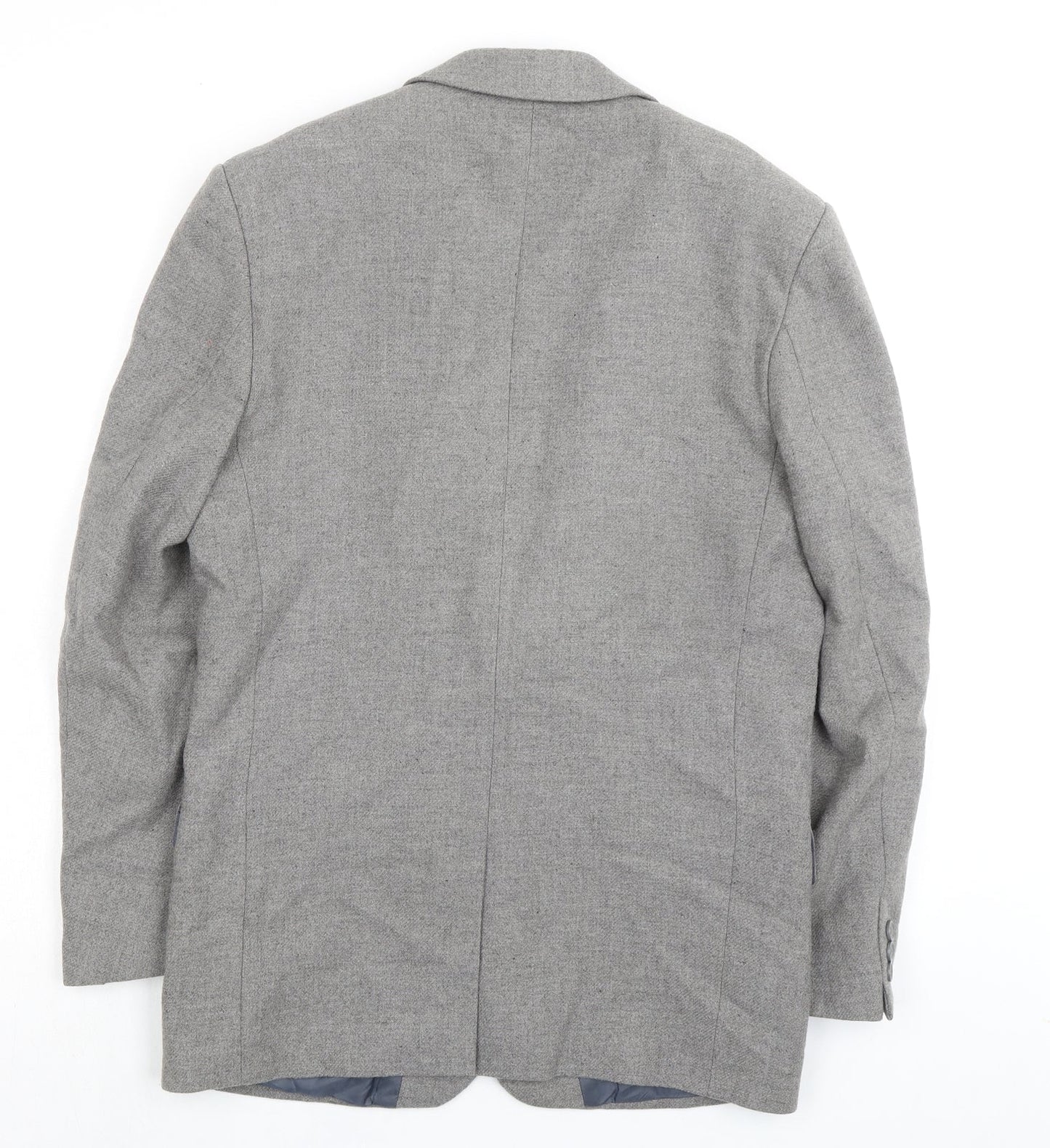 Essentials Mens Grey Wool 2 Piece Suit Jacket Size 38 Regular