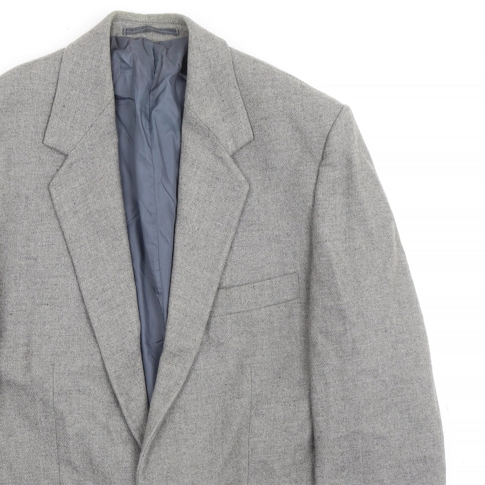 Essentials Mens Grey Wool 2 Piece Suit Jacket Size 38 Regular